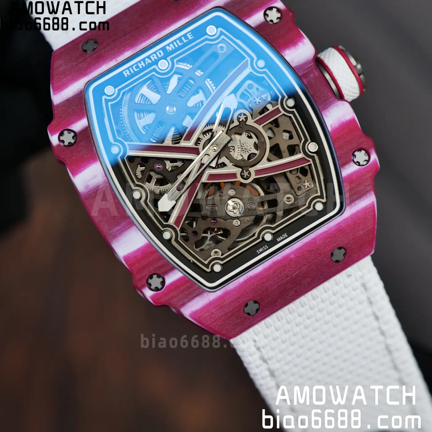 RICHARD MILLE RM67-02 Red NTPT Best Edition Qatar Dial on White Nylon strap CRMA7 Clone V10 111 079b73923d1aa1a AMO Watch