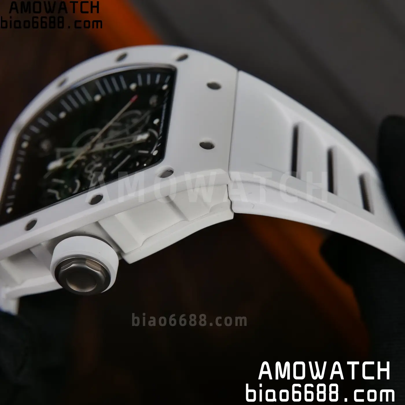 RICHARD MILLE RM055 A9F 1:1 Best Edition White Bezel on White Rubber Strap RMUL2 Free Sprung 111 0b117a9add63420 AMO Watch