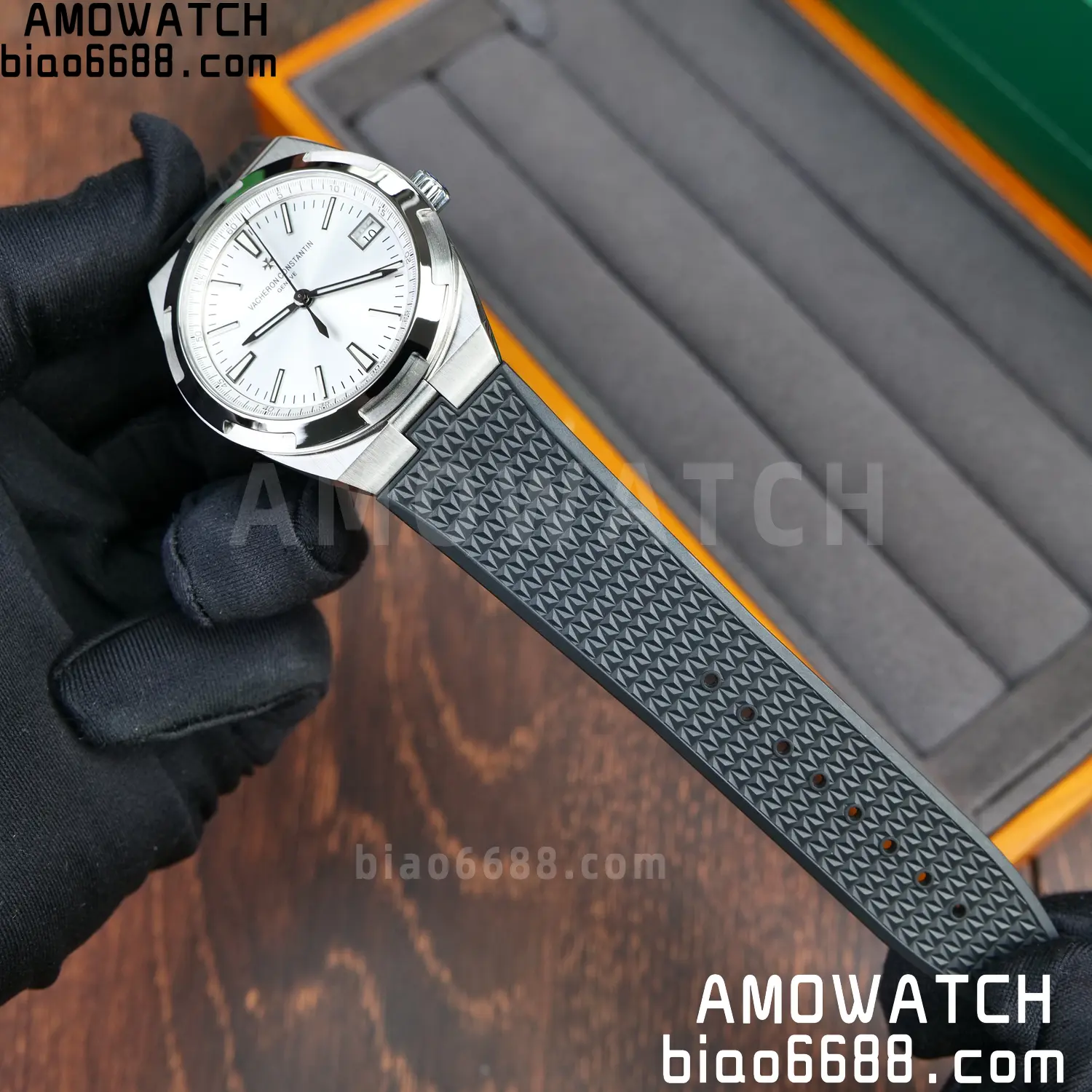 VC Overseas 4500V SS PPF 1:1 Best Edition Silver Dial on Black Rubber Strap A5100 69 0d6414c75d847c3 AMO Watch