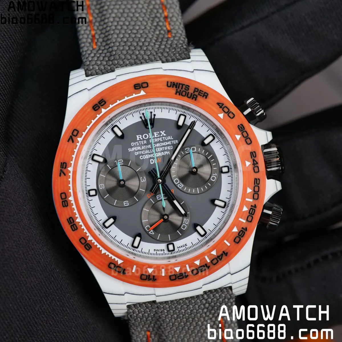 Rolex Daytona DIW White Carbon Ocellaris N6F1:1 Best Edition White/Gray Dial on Black Nylon Strap SA4130 79 0dcc2ee20bbb1ce AMO Watch