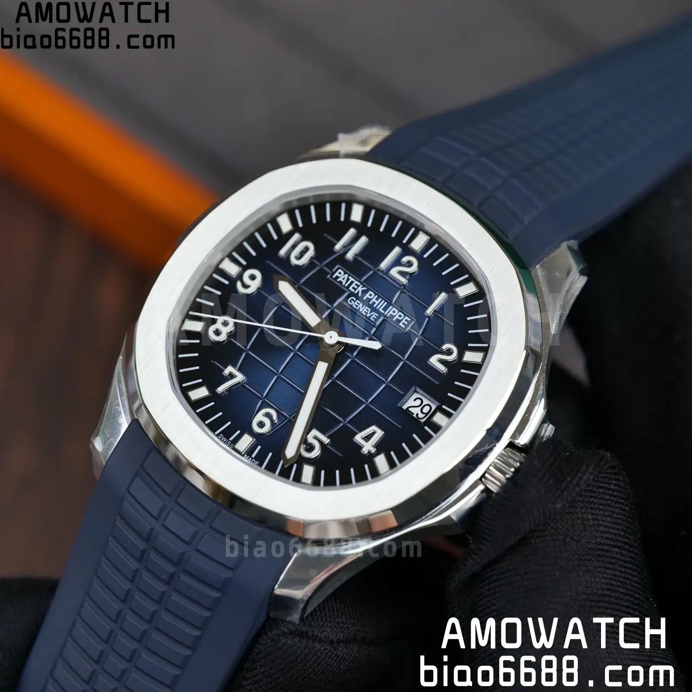 PP Aquanaut 5168G 42mm SS OMEF 1:1 Best Edition Blue Dial on Blue Rubber Strap DPB330 Weighted 135g 101 0dd1f08b0d7f12c AMO Watch