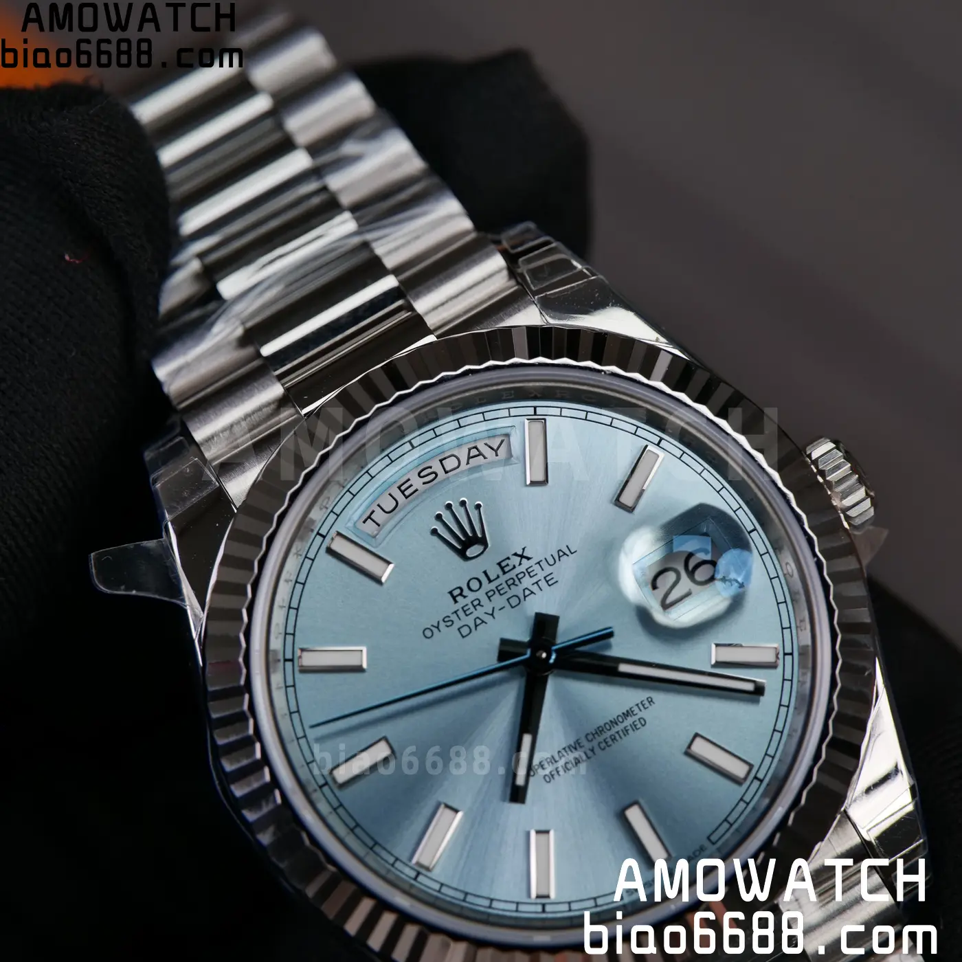 Rolex Day Date 40 SS 228236 RCF 1:1 Best Edition Ice Blue Dial on President Bracelet VR3255 (211g) 82 0f909cb8e99bdff 阿默表行AmoWatch