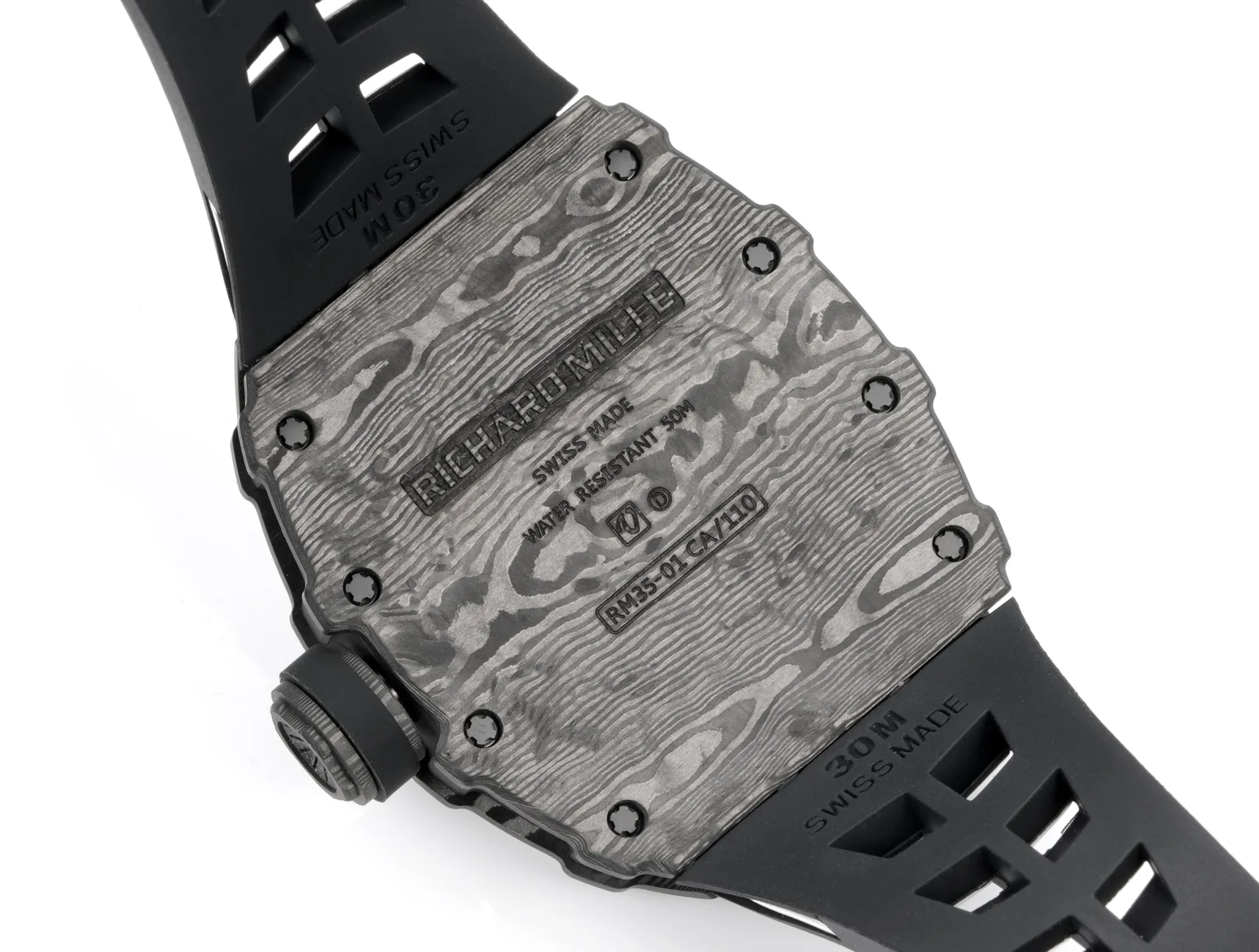 RICHARD MILLE RM035 RM35-01 Black Carbon NEW Factory Best Edition Skeleton Dial on Black/White Rubber Strap Clone RMUL3 26 12af748093a96a7 AMO Watch