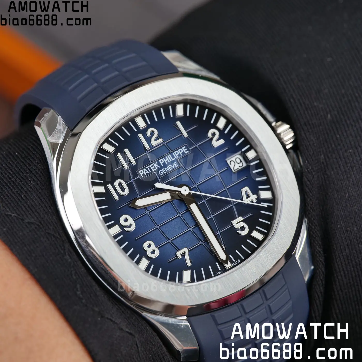 PP Aquanaut 5168G 42mm SS OMEF 1:1 Best Edition Blue Dial on Blue Rubber Strap DPB330 Weighted 135g 121 1453985fd56ede6 AMO Watch