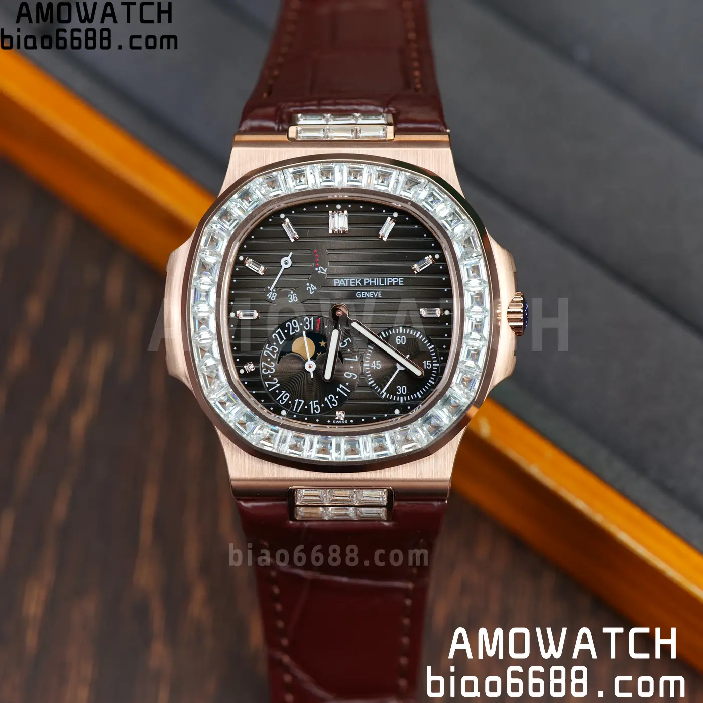 Patek Philippe Nautilus 5712R RG UMI 1:1 Best Edition Brown Dial on Mousson Bezel A240 Super Clone Weighted 89 14bc5861fdb31e3 阿默表行AmoWatch