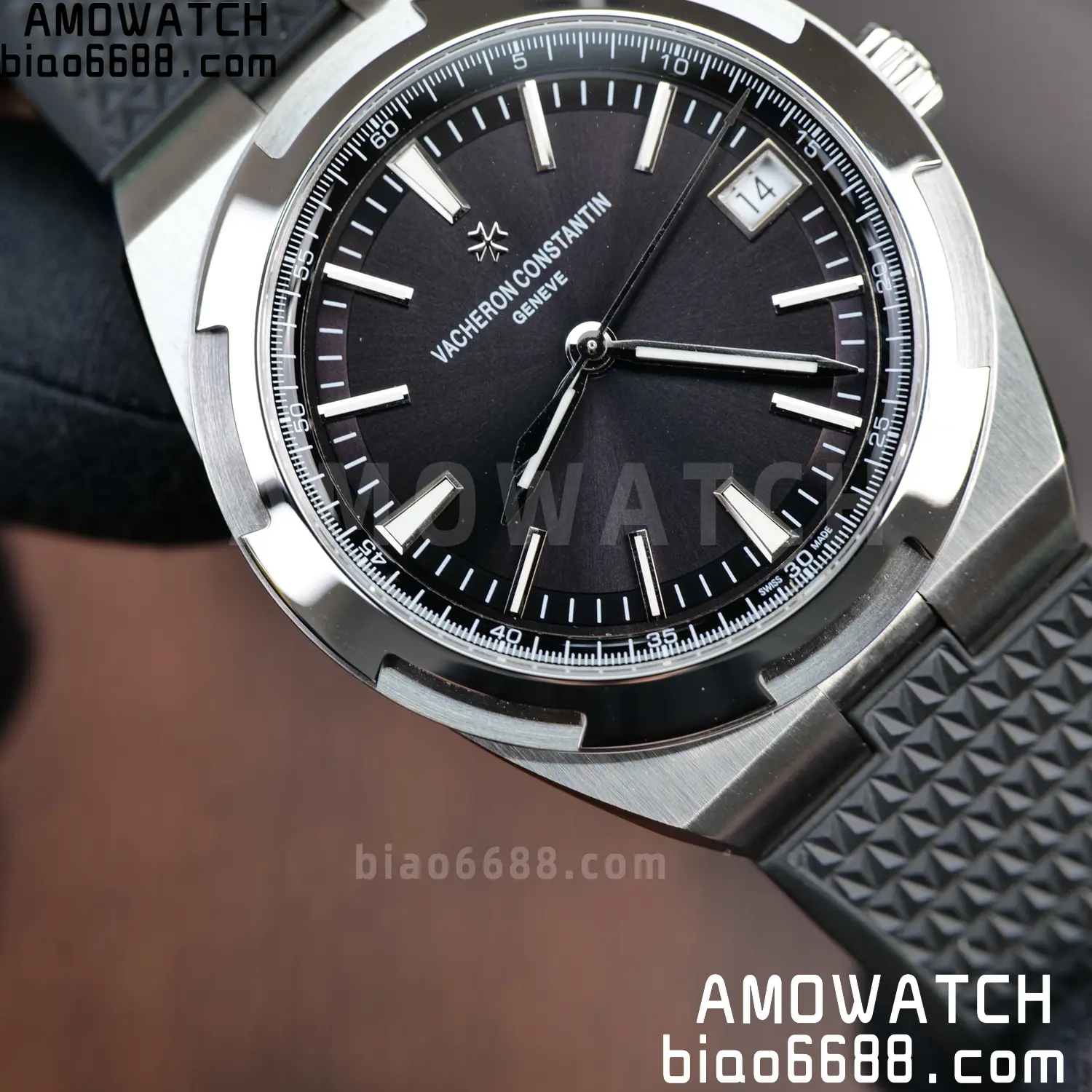 VC Overseas 4500V SS PPF1:1 Best Edition Black Dial on Black Rubber Strap A5100 92 16cd72653c29757 AMO Watch