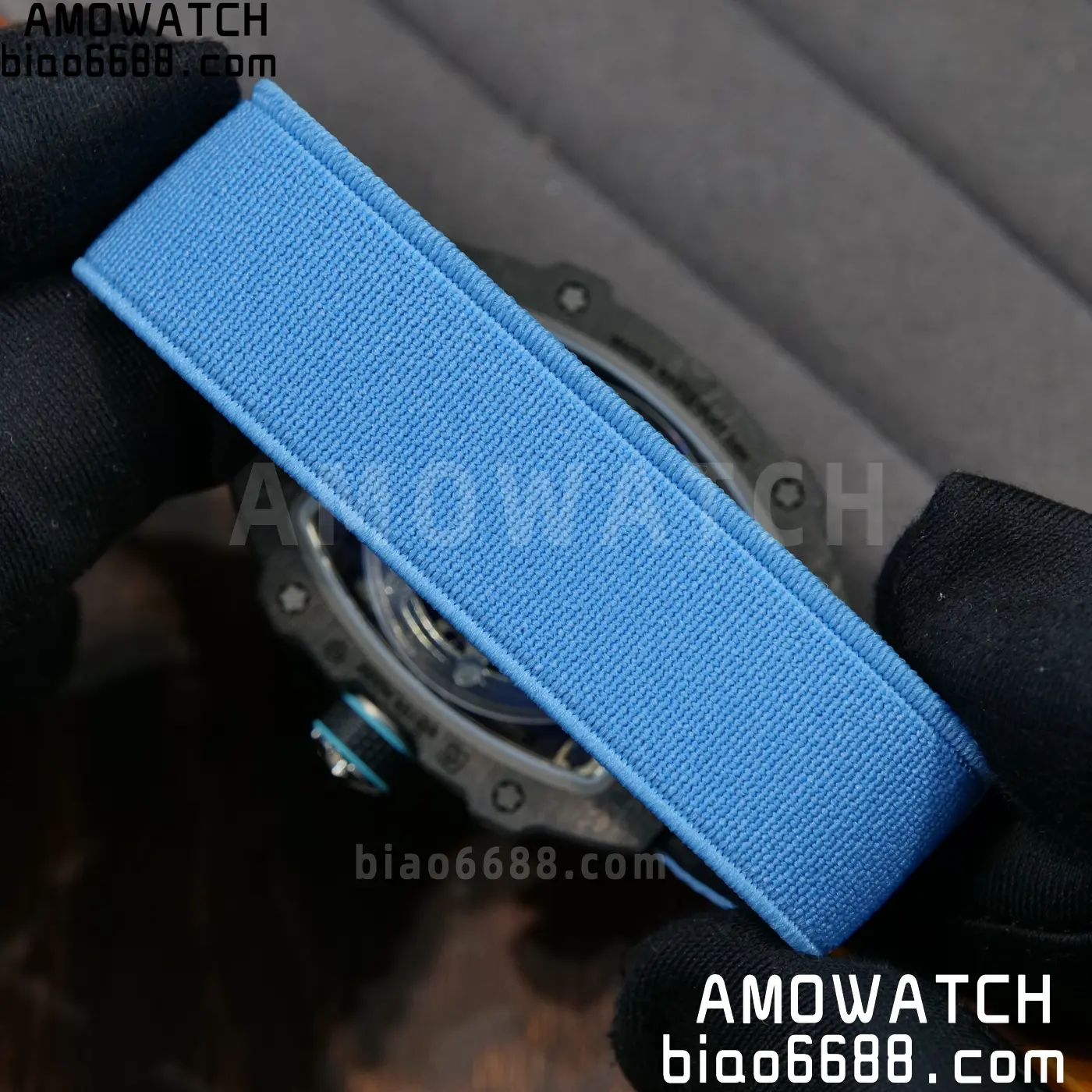 RICHARD MILLE RM67-02 Black NTPT UMI Best Edition Baby Blue Skeleton Dial on Black Nylon strap CRMA7 Clone V9 107 16d12e3a9ff711d 阿默表行AmoWatch