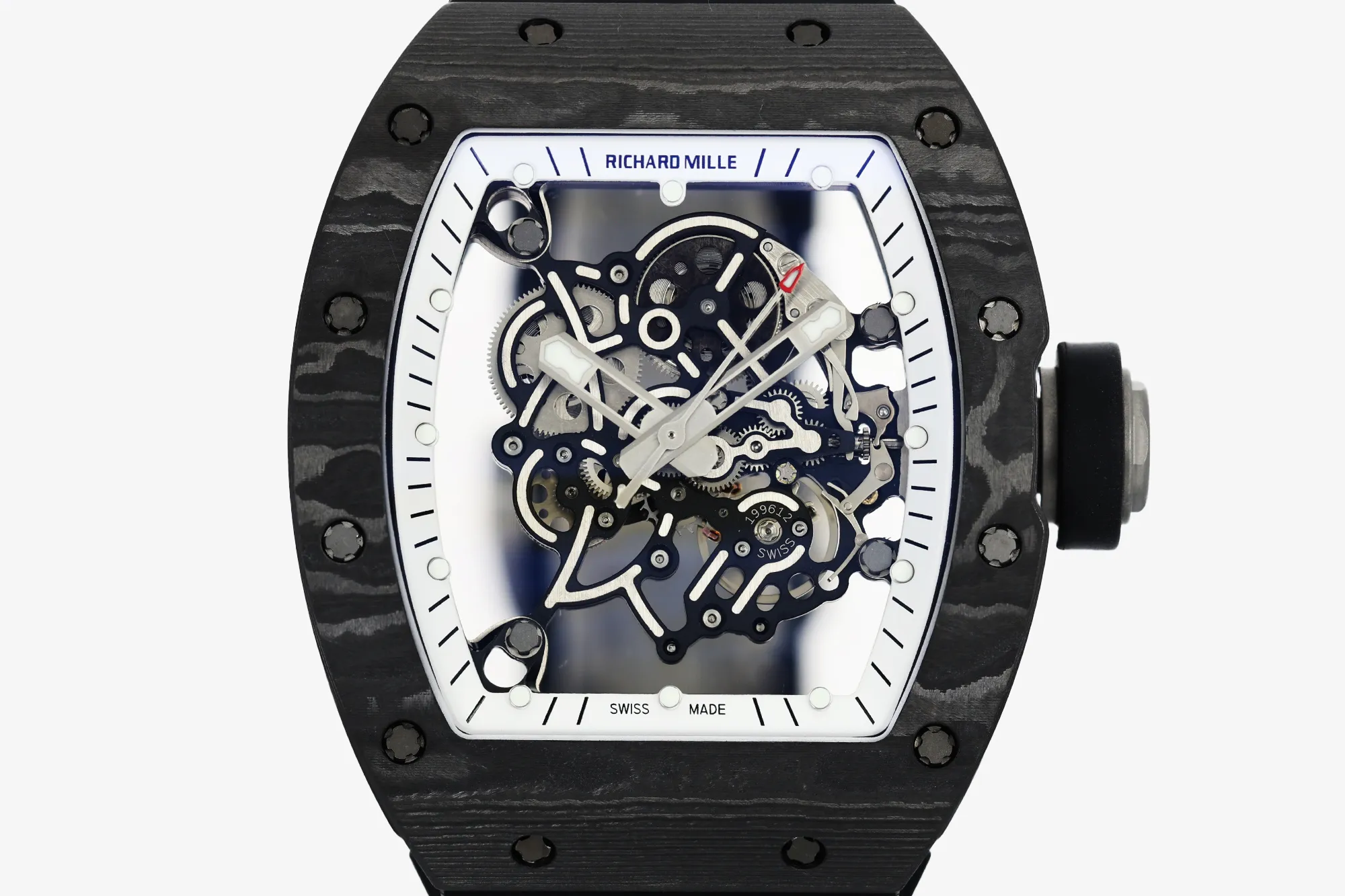 RICHARD MILLE RM055 NTPT/Ti ZF 1:1 Best Edition White Bezel White Crown on Black Rubber Strap RMUL2 Super Clone 20 16fe8d9bd756f1d AMO Watch