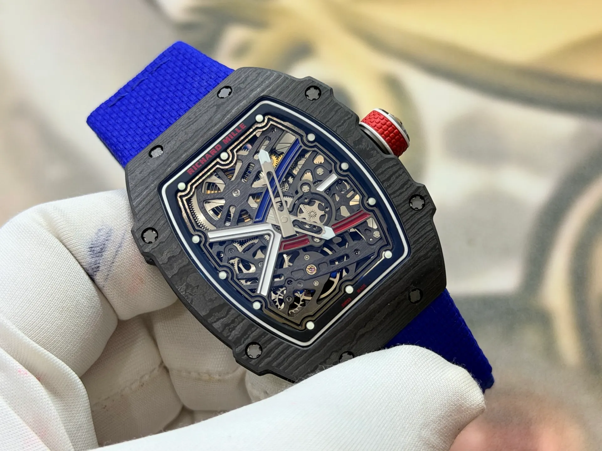 RICHARD MILLE RM67-02 Black NTPT RICH Factory 1:1 France Blue/Red/White Skeleton Dial CRMA7 Super Clone 50 1c584c21471eab6 阿默表行AmoWatch