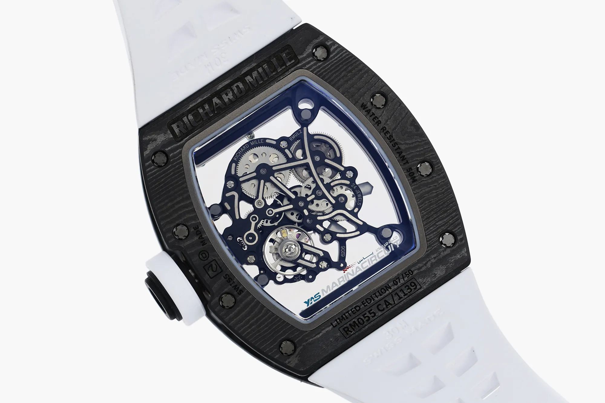 RICHARD MILLE RM055 NTPT ZF 1:1 Best Edition Blue Bezel White Crown on Rubber Strap RMUL2 Super Clone V3 25 1cd9301219280fb AMO Watch