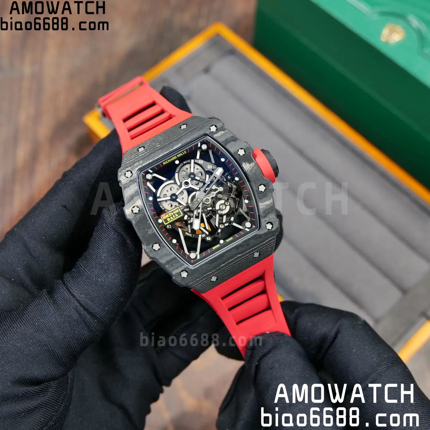 RICHARD MILLE RM35-02 NTPT Mille Studio 1:1 Best Edition on Red Rubber Strap RMUL1 Super Clone (Custom Case Set) 91 1d1bcf946a81389 AMO Watch