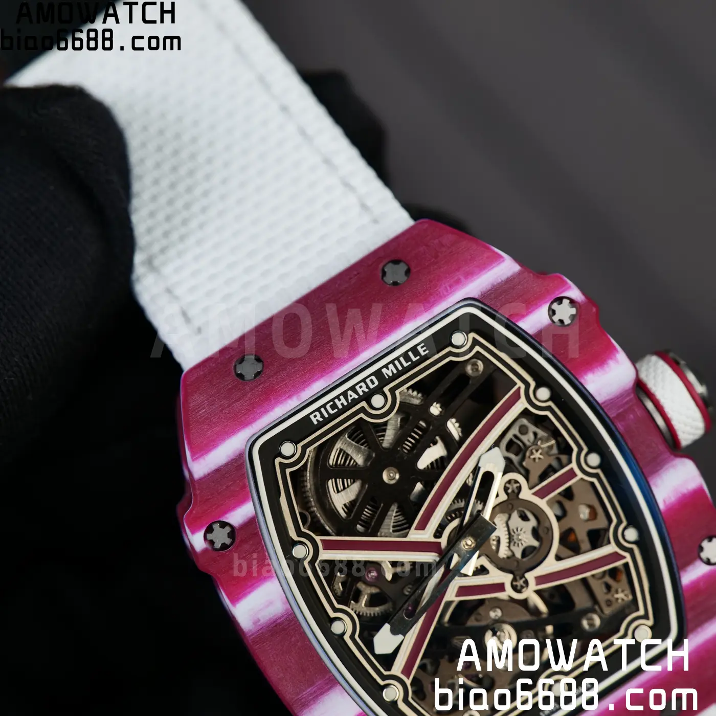 RICHARD MILLE RM67-02 Red NTPT Best Edition Qatar Dial on White Nylon strap CRMA7 Clone V10 113 1e6fd84128929c3 AMO Watch