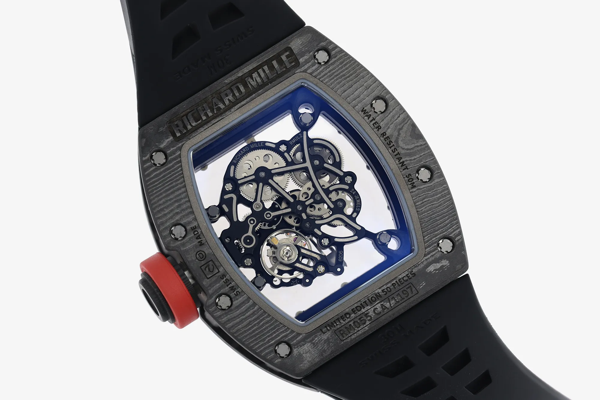 RICHARD MILLE RM055 NTPT ZF 1:1 Best Edition White Bezel Red Crown on Black Rubber Strap RMUL2 Super Clone V3 25 1ee9d97462ebfb8 AMO Watch