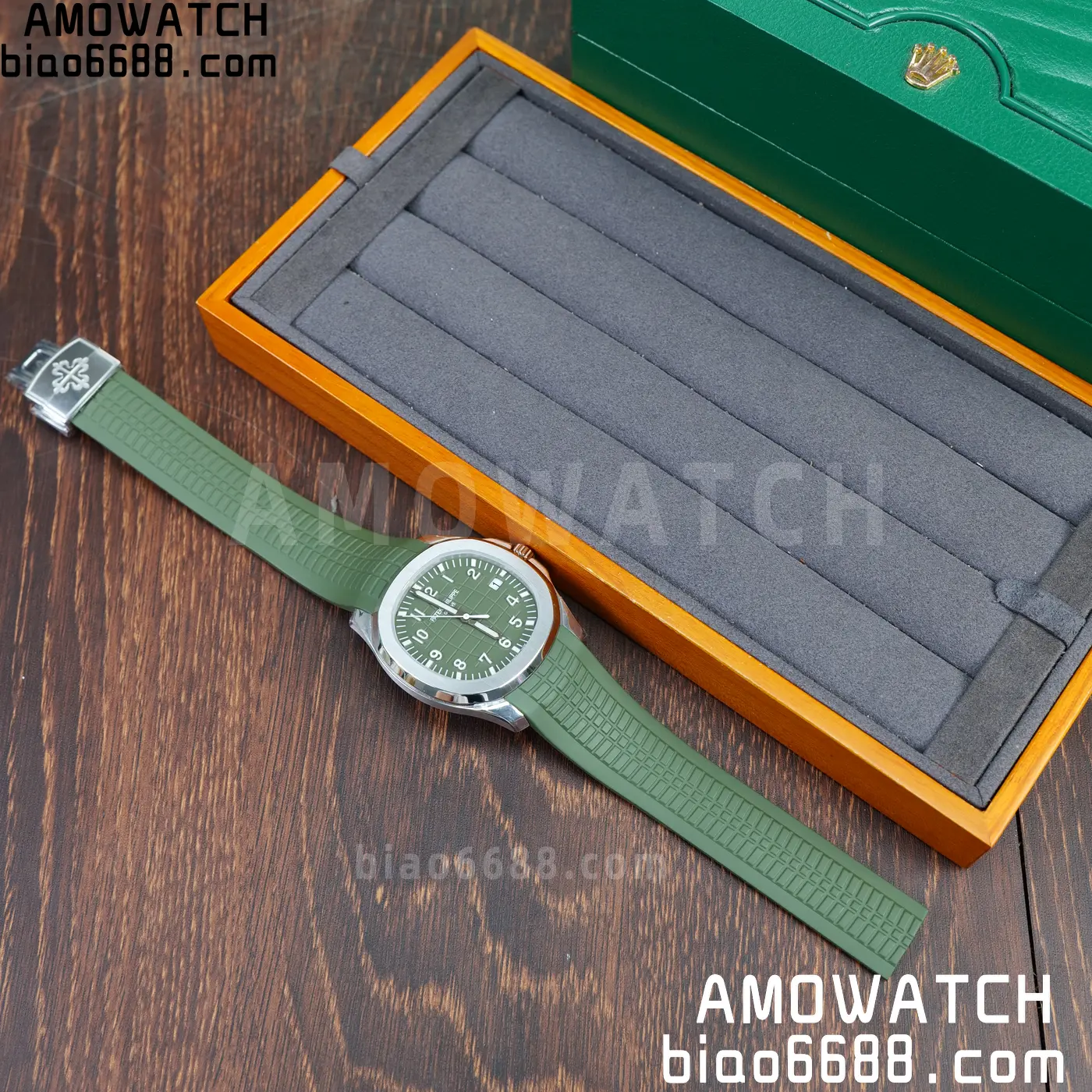 PP Aquanaut 5168G 42mm SS OMEF 1:1 Best Edition Green Dial on Green Rubber Strap DPB330 Weighted 135g 82 2033ac7b135a50b AMO Watch