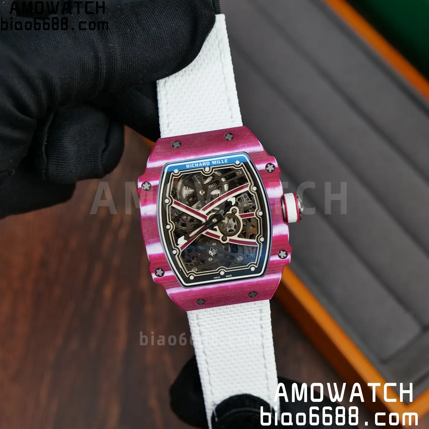 RICHARD MILLE RM67-02 Red NTPT Best Edition Qatar Dial on White Nylon strap CRMA7 Clone V10 97 206e8c30665cdd9 AMO Watch