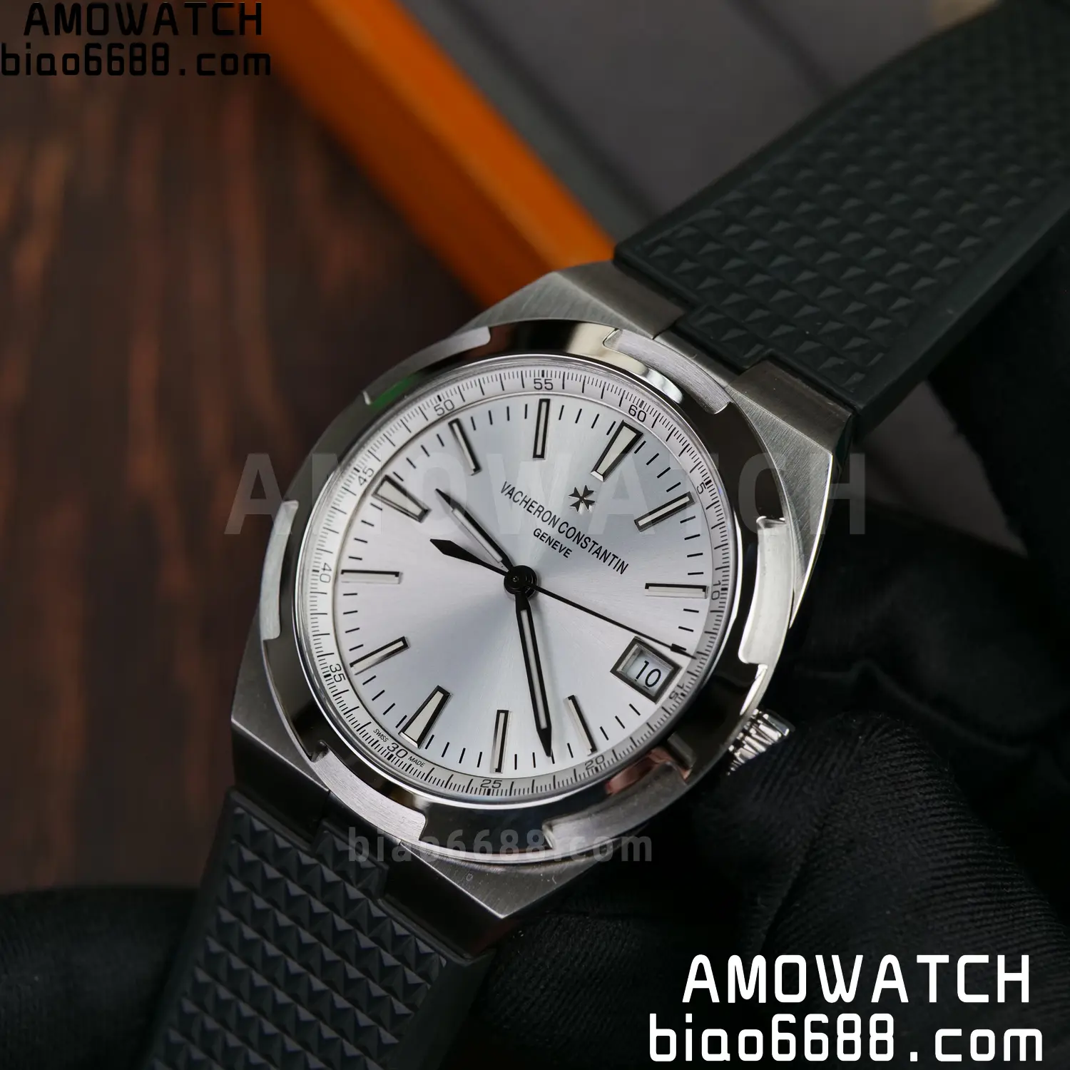 VC Overseas 4500V SS PPF 1:1 Best Edition Silver Dial on Black Rubber Strap A5100 77 22e76269298da3c AMO Watch