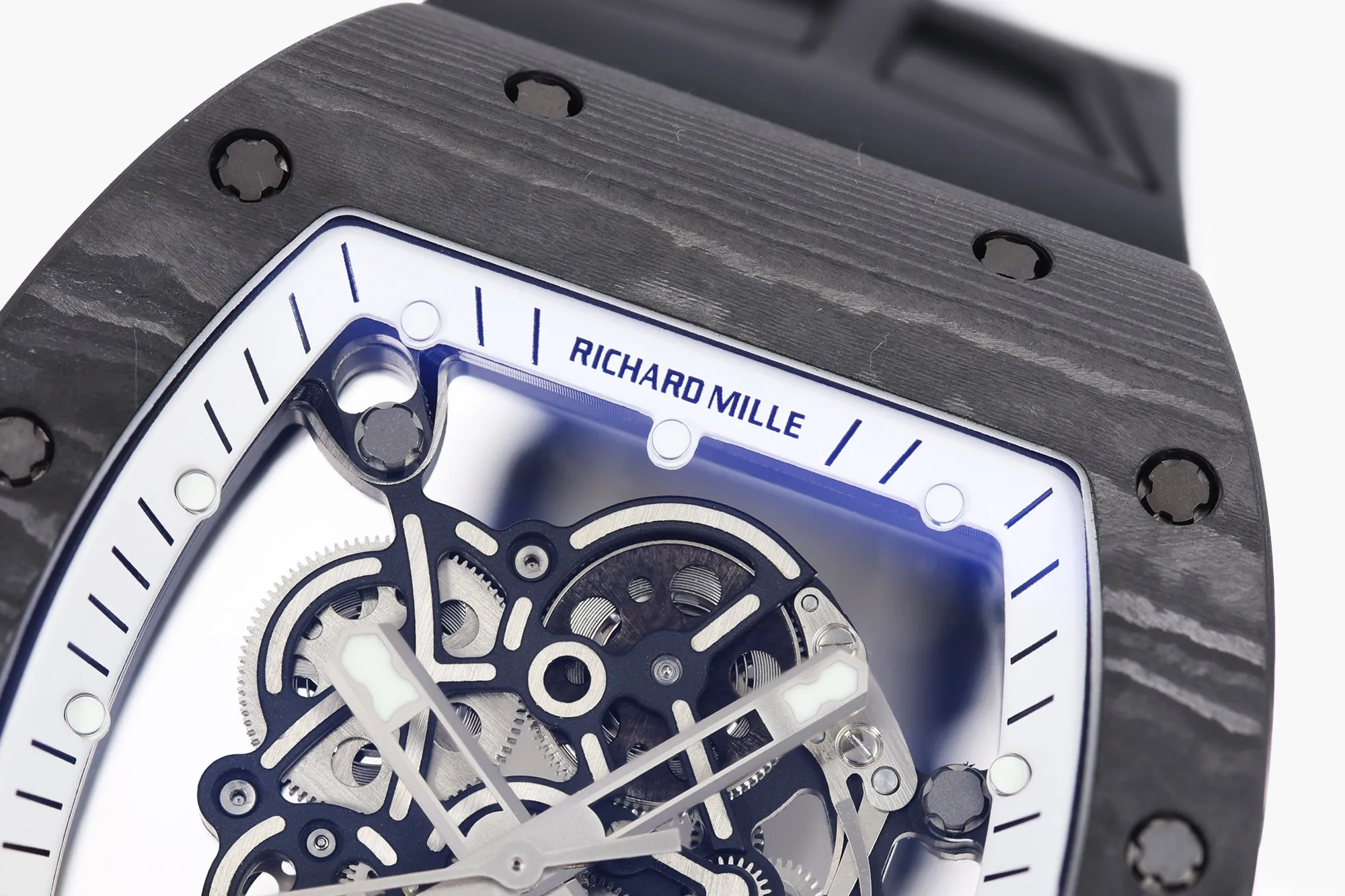 RICHARD MILLE RM055 NTPT/Ti ZF 1:1 Best Edition White Bezel White Crown on Black Rubber Strap RMUL2 Super Clone 21 241a22358014cc4 AMO Watch