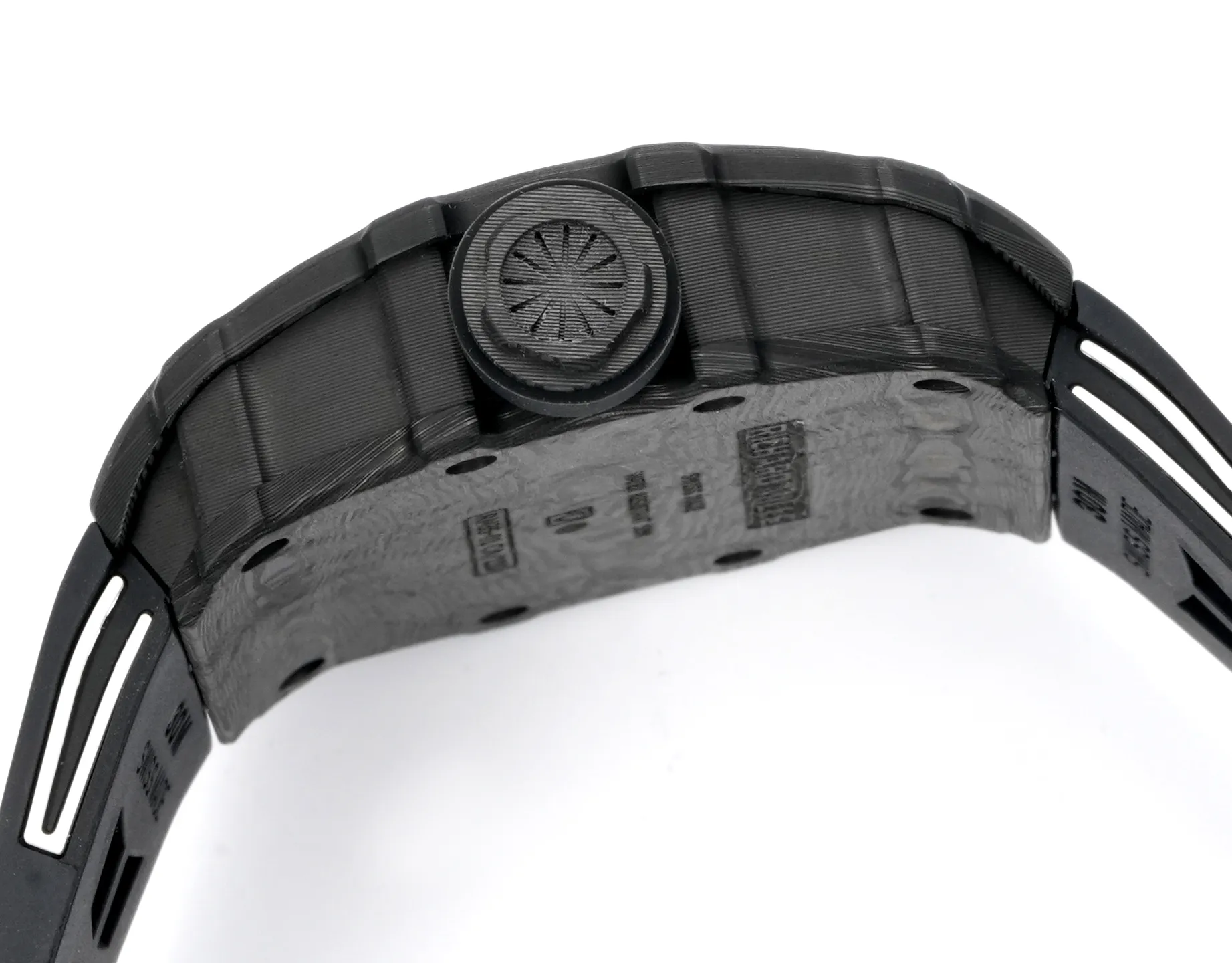 RICHARD MILLE RM035 RM35-01 Black Carbon NEW Factory Best Edition Skeleton Dial on Black/White Rubber Strap Clone RMUL3 25 248bc0ab1144497 AMO Watch