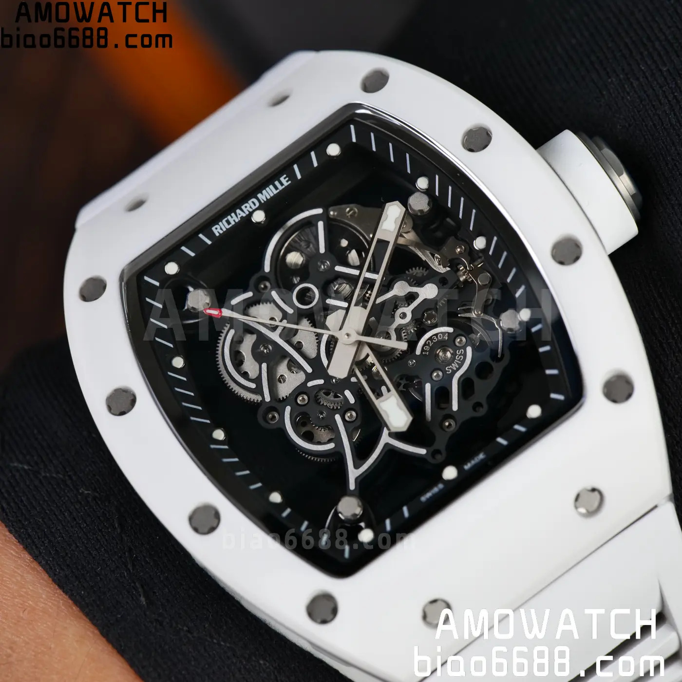 RICHARD MILLE RM055 A9F 1:1 Best Edition White Bezel on White Rubber Strap RMUL2 Free Sprung 138 25f4e075e7ec6df AMO Watch