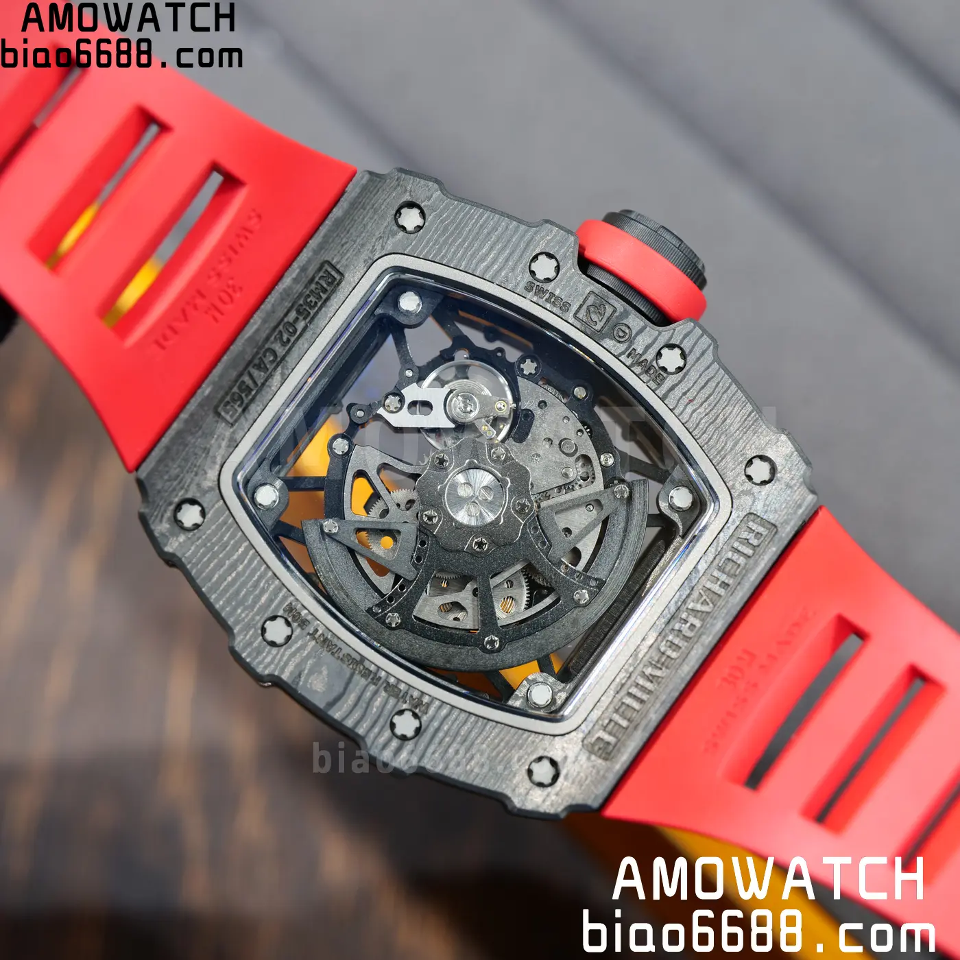 RICHARD MILLE RM35-02 NTPT Mille Studio 1:1 Best Edition on Red Rubber Strap RMUL1 Super Clone (Custom Case Set) 116 2a297a42d9830a4 AMO Watch