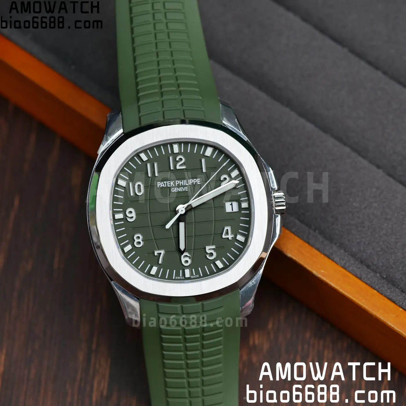 PP Aquanaut 5168G 42mm SS OMEF 1:1 Best Edition Green Dial on Green Rubber Strap DPB330 Weighted 135g 106 2c0634b11e840c1 AMO Watch