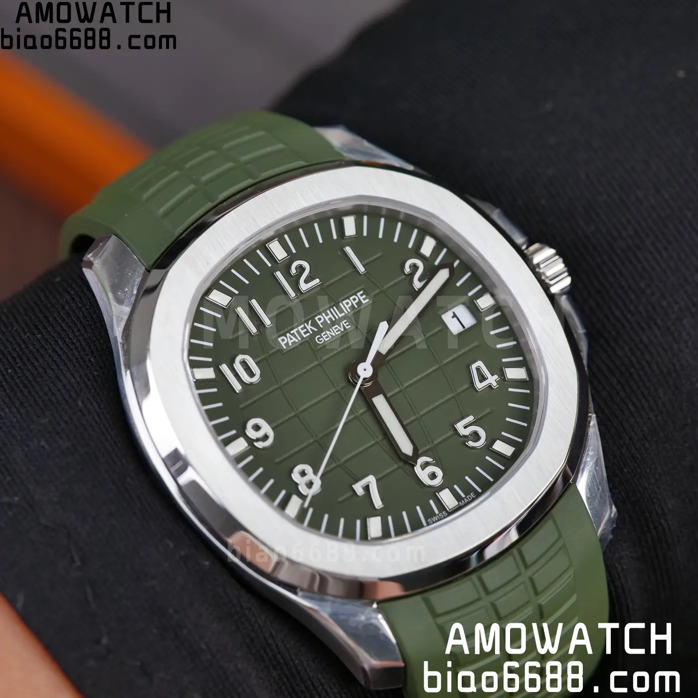 PP Aquanaut 5168G 42mm SS OMEF 1:1 Best Edition Green Dial on Green Rubber Strap DPB330 Weighted 135g 117 2f51a9658c8add9 AMO Watch