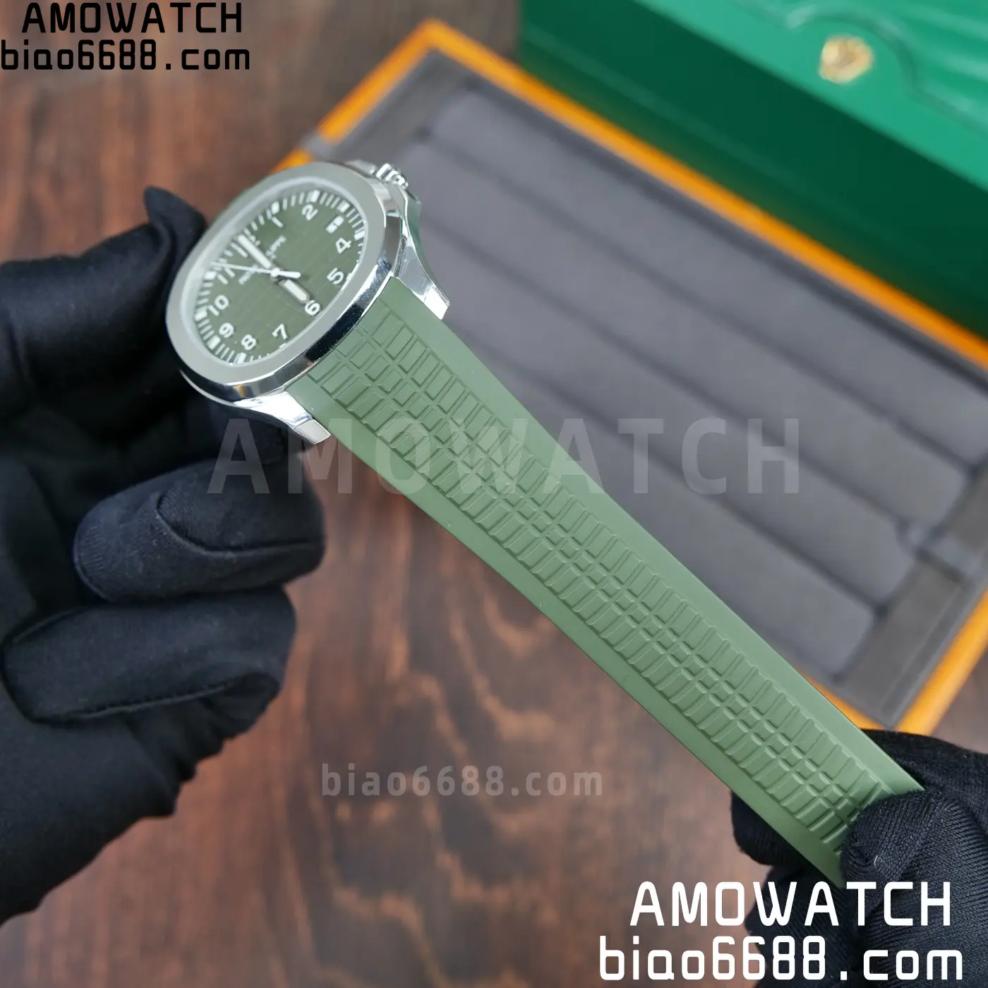 PP Aquanaut 5168G 42mm SS OMEF 1:1 Best Edition Green Dial on Green Rubber Strap DPB330 Weighted 135g 85 2ffae5fcc1226d5 AMO Watch