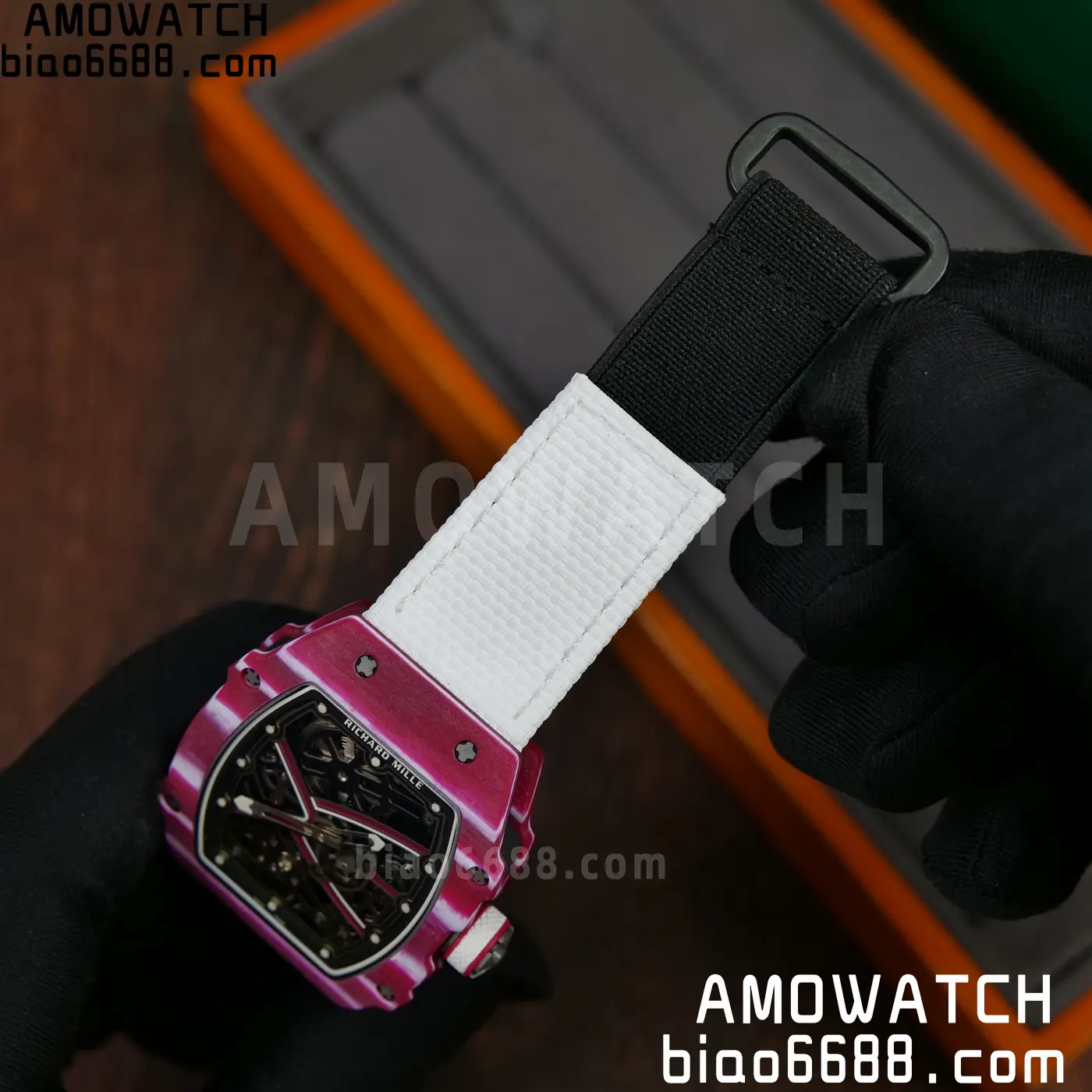 RICHARD MILLE RM67-02 Red NTPT Best Edition Qatar Dial on White Nylon strap CRMA7 Clone V10 99 314277415374ce7 AMO Watch
