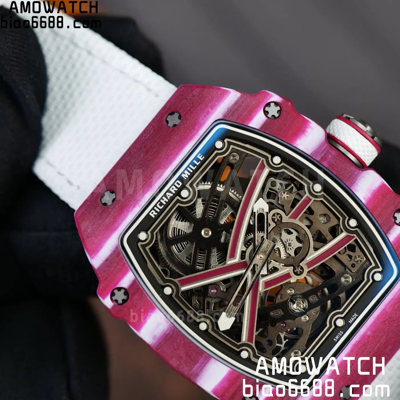RICHARD MILLE RM67-02 Red NTPT Best Edition Qatar Dial on White Nylon strap CRMA7 Clone V10 120 33e98b2df4e1d4a AMO Watch