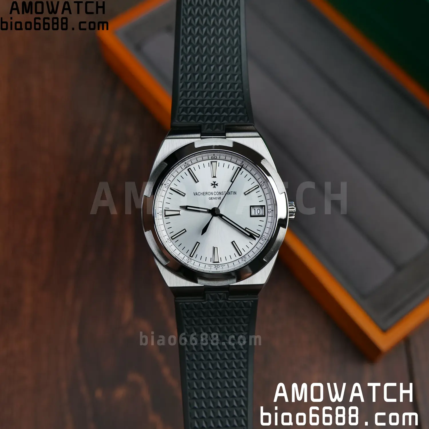 VC Overseas 4500V SS PPF 1:1 Best Edition Silver Dial on Black Rubber Strap A5100 70 35366edced850d9 AMO Watch