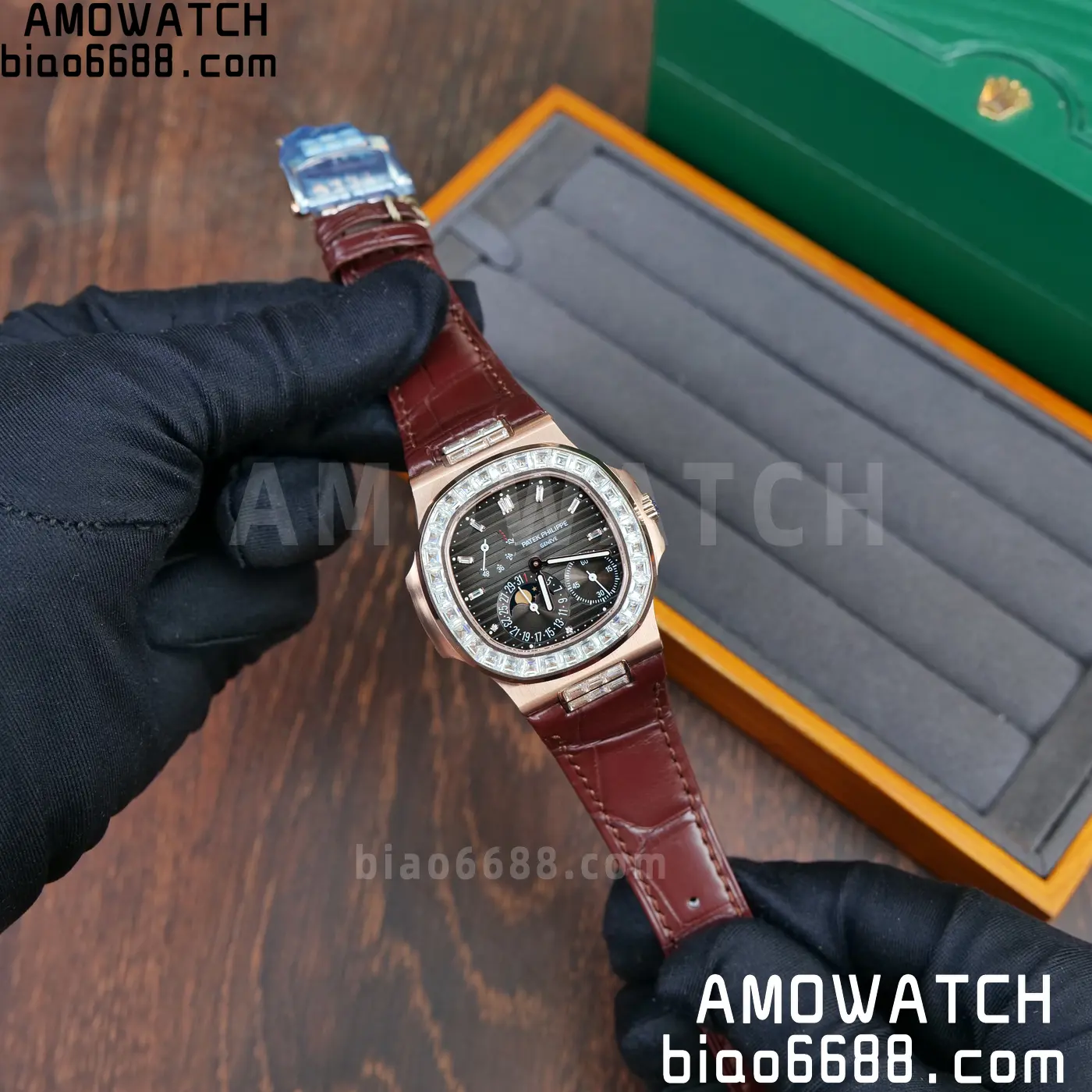 Patek Philippe Nautilus 5712R RG UMI 1:1 Best Edition Brown Dial on Mousson Bezel A240 Super Clone Weighted 69 36b146c1bb796c7 阿默表行AmoWatch