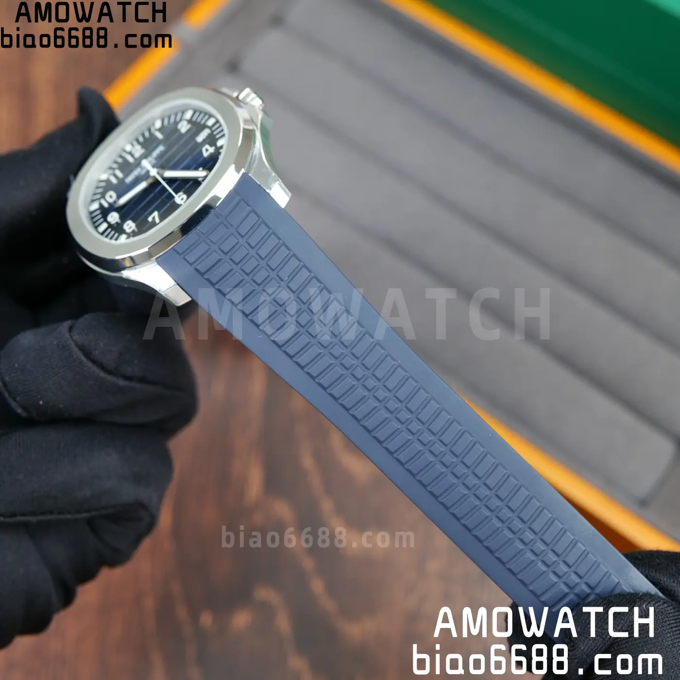PP Aquanaut 5168G 42mm SS OMEF 1:1 Best Edition Blue Dial on Blue Rubber Strap DPB330 Weighted 135g 91 38f6248b8b77442 AMO Watch