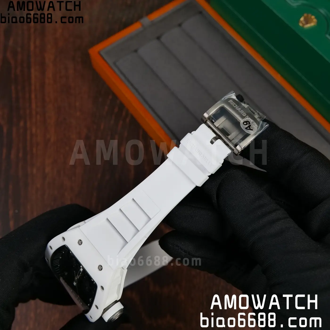 RICHARD MILLE RM055 A9F 1:1 Best Edition White Bezel on White Rubber Strap RMUL2 Free Sprung 101 3ae9596ddc4ffd8 AMO Watch