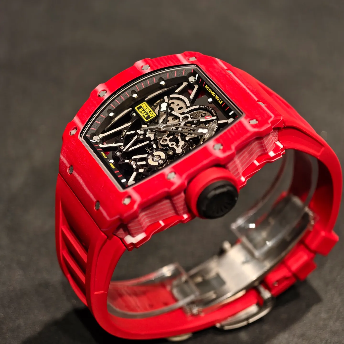 RICHARD MILLE RM35-02 Red NTPT Mille Studio 1:1 Best Edition on Red Rubber Strap RMUL1 Super Clone (Custom Case Set) 38 3be013fa9f99f41 AMO Watch