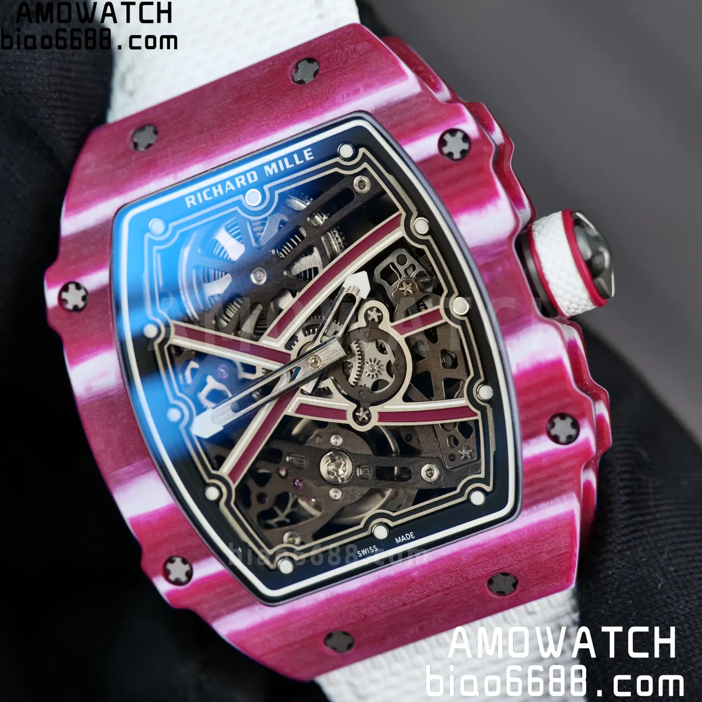 RICHARD MILLE RM67-02 Red NTPT Best Edition Qatar Dial on White Nylon strap CRMA7 Clone V10 122 3bff979cebb36a0 AMO Watch