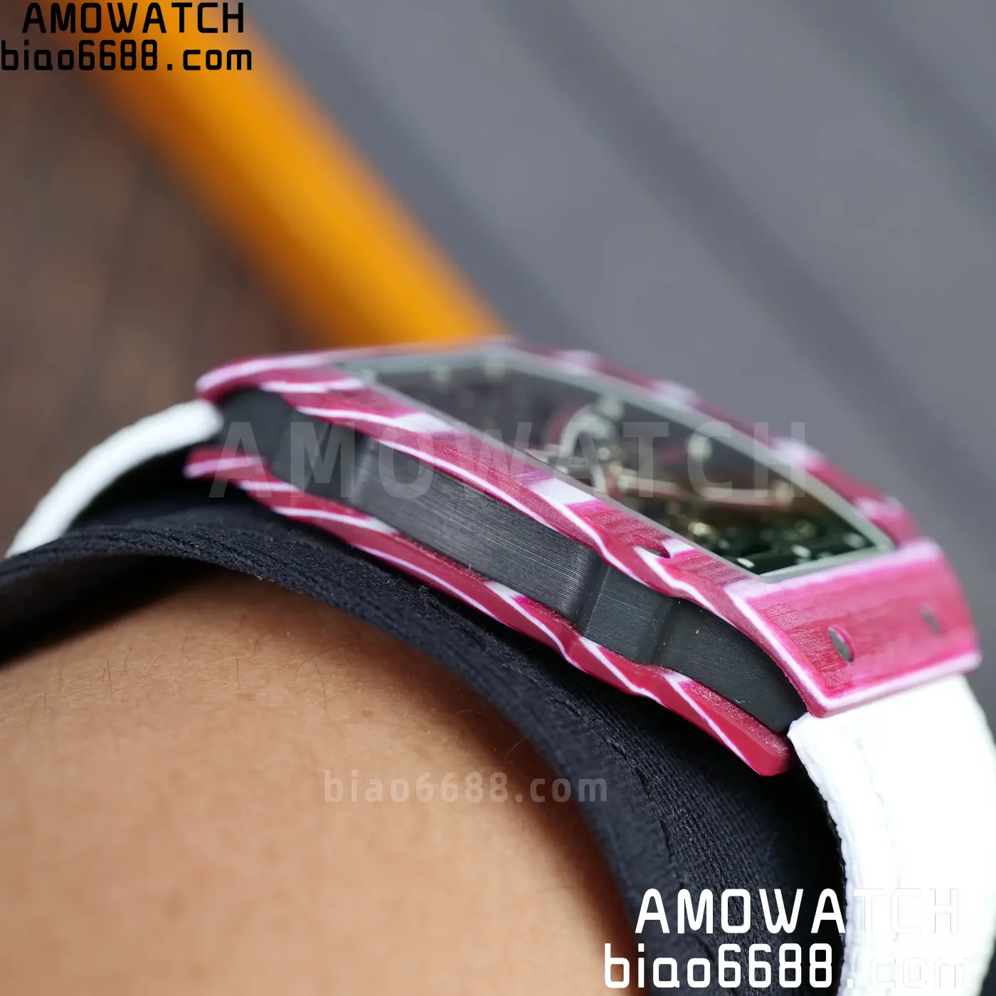 RICHARD MILLE RM67-02 Red NTPT Best Edition Qatar Dial on White Nylon strap CRMA7 Clone V10 134 3c48ea0b9665aa8 AMO Watch