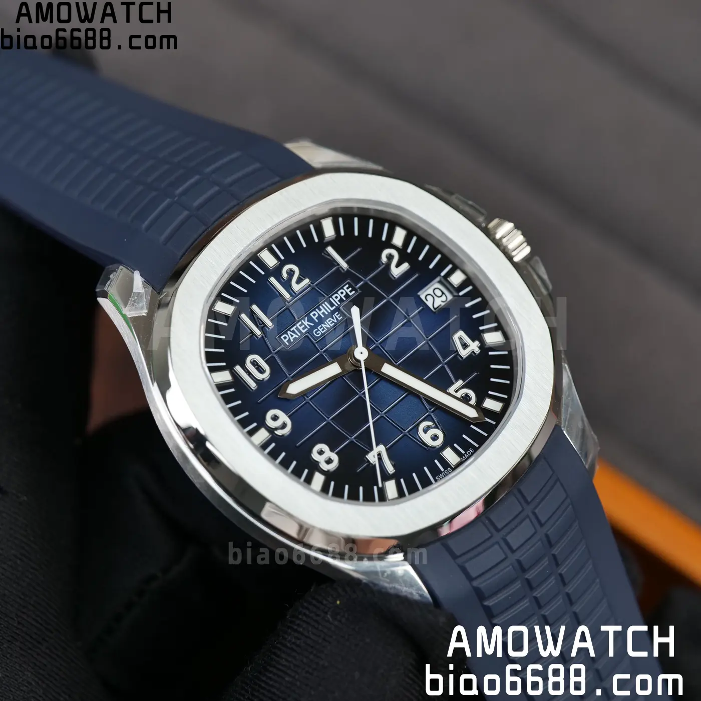 PP Aquanaut 5168G 42mm SS OMEF 1:1 Best Edition Blue Dial on Blue Rubber Strap DPB330 Weighted 135g 100 3cc518e151dffb4 AMO Watch