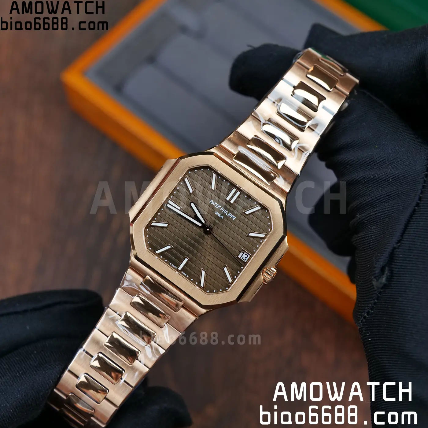 PP Cubitus 7128 RG BBF Best Edition Brown Dial on RG Bracelet DD330 Super Clone 63 3fbdc50ae4ced06 AMO Watch