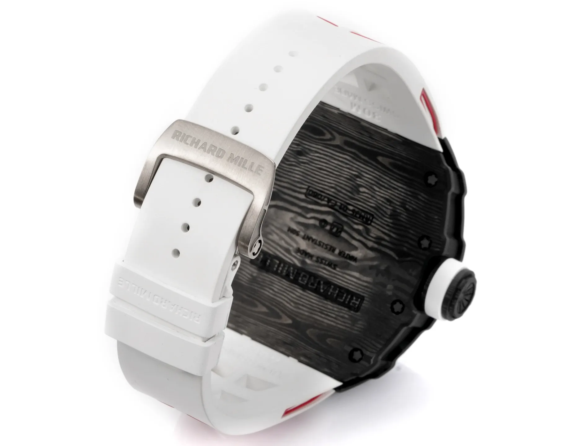 RICHARD MILLE RM035 RM35-01 Black Carbon NEW Factory Best Edition Skeleton Dial on White/Red Rubber Strap Clone RMUL3 27 401e7b1024966d3 1 AMO Watch