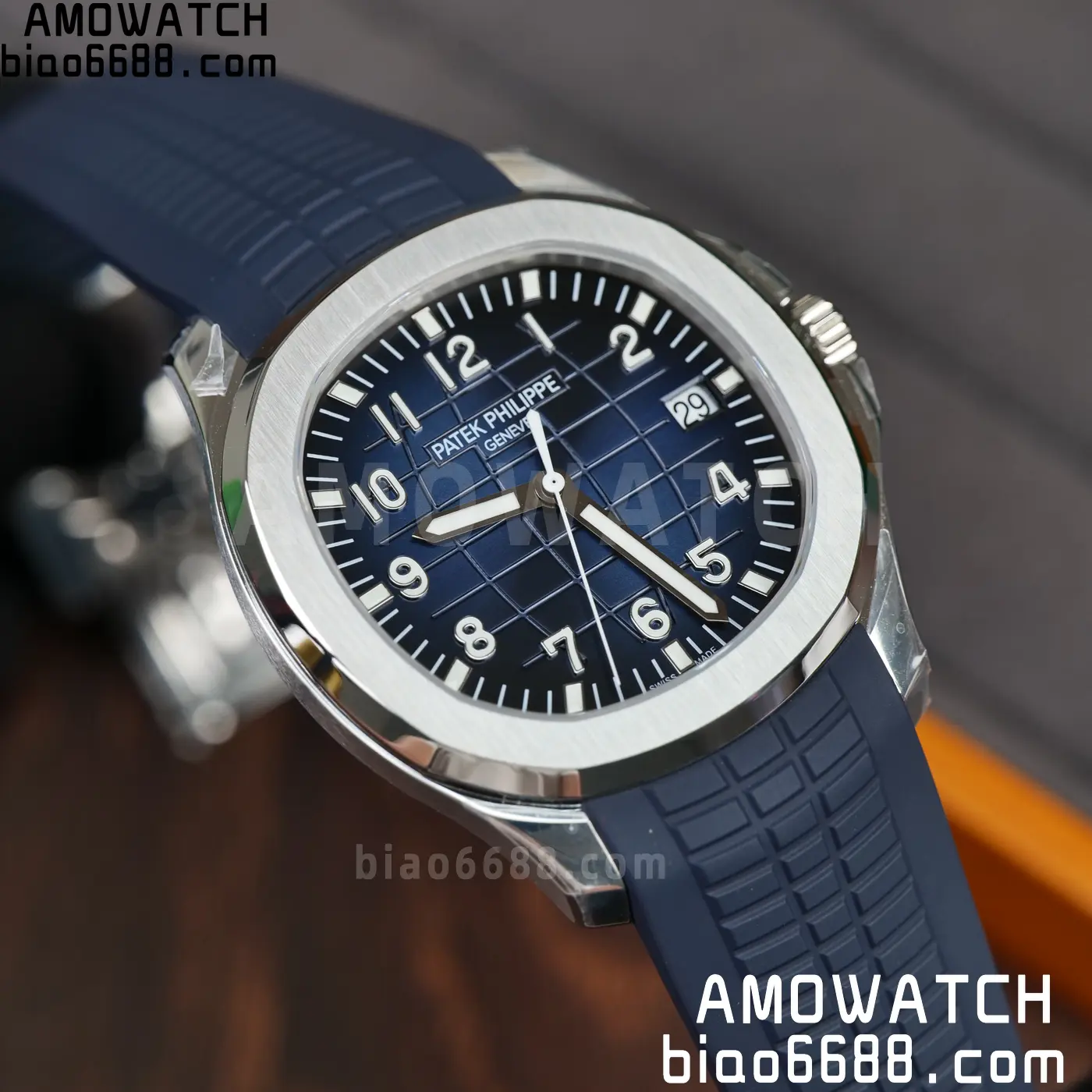 PP Aquanaut 5168G 42mm SS OMEF 1:1 Best Edition Blue Dial on Blue Rubber Strap DPB330 Weighted 135g 110 42f7c21527a74df AMO Watch
