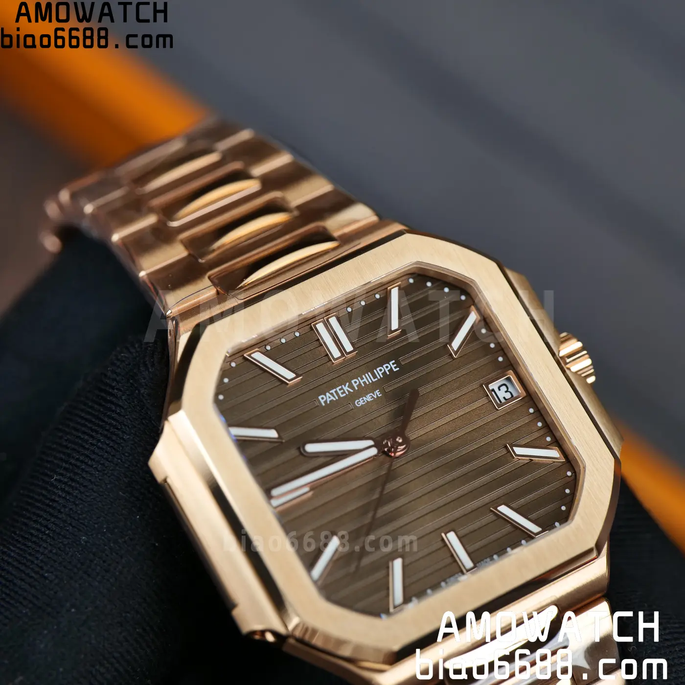 PP Cubitus 7128 RG BBF Best Edition Brown Dial on RG Bracelet DD330 Super Clone 77 4335b703fd9bd7b AMO Watch