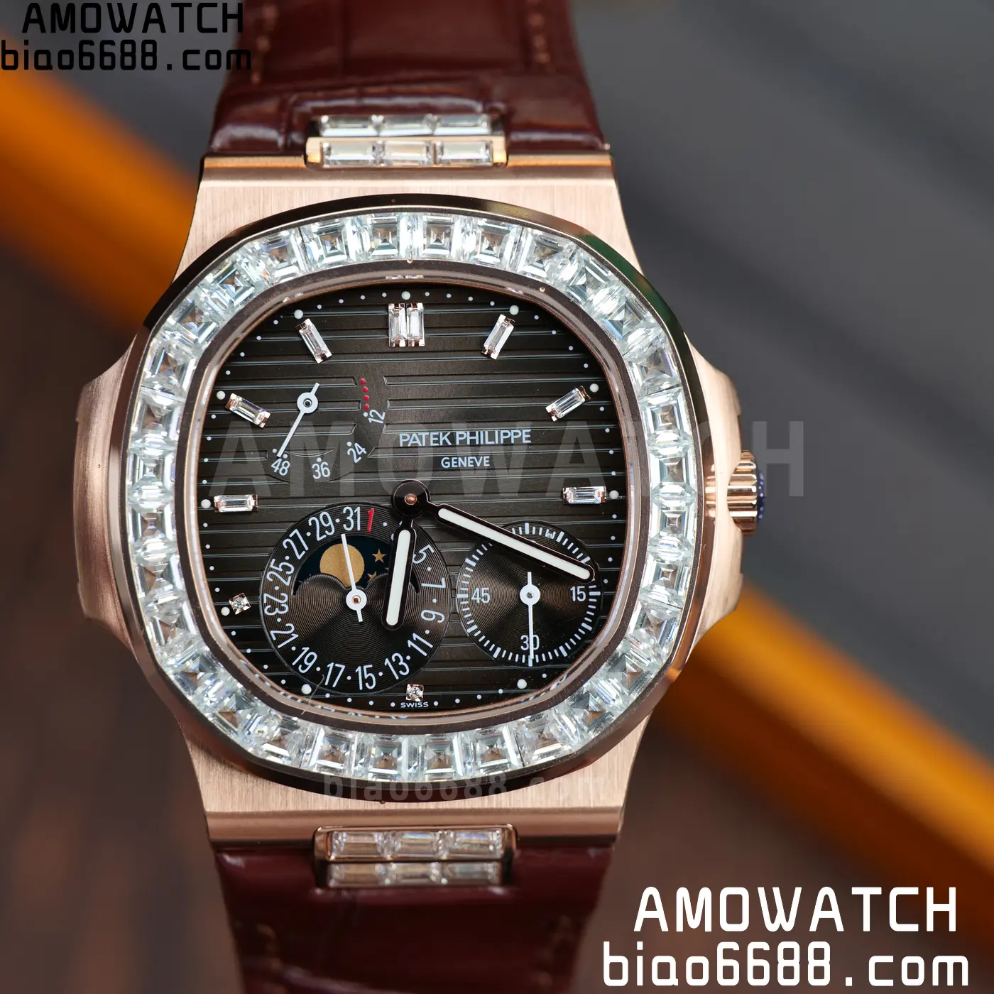 Patek Philippe Nautilus 5712R RG UMI 1:1 Best Edition Brown Dial on Mousson Bezel A240 Super Clone Weighted 77 4782d645805863f 阿默表行AmoWatch