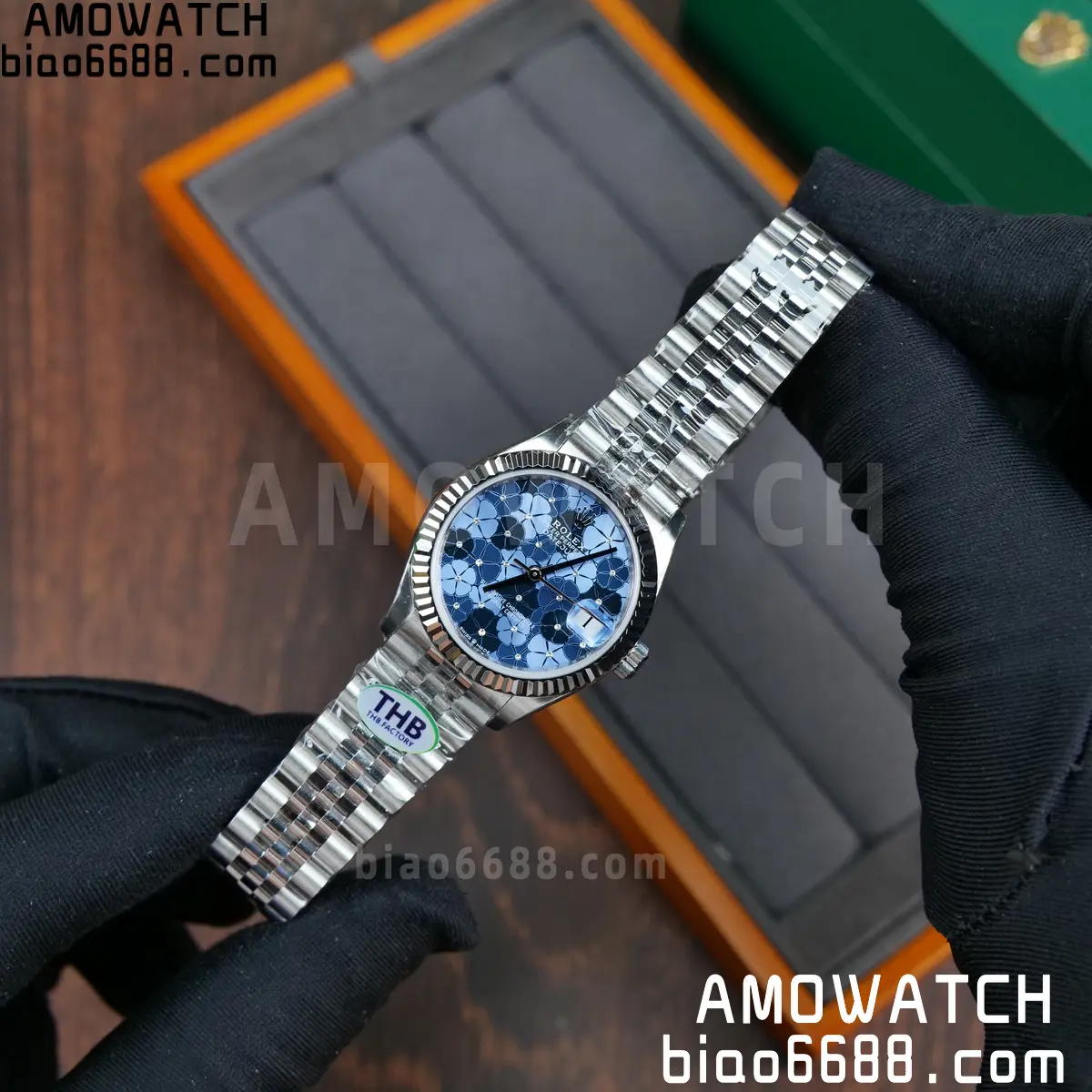 Rolex DateJust 31 278274 THBF 1:1 Best Edition 904L Steel Fluted Blue Floral Dial on SS Jubilee Bracelet HZ Cal.2236 59 4804314da0b1341 AMO Watch