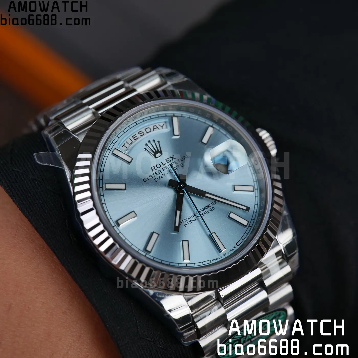 Rolex Day Date 40 SS 228236 RCF 1:1 Best Edition Ice Blue Dial on President Bracelet VR3255 (211g) 95 4837fe1ff6e716a 阿默表行AmoWatch