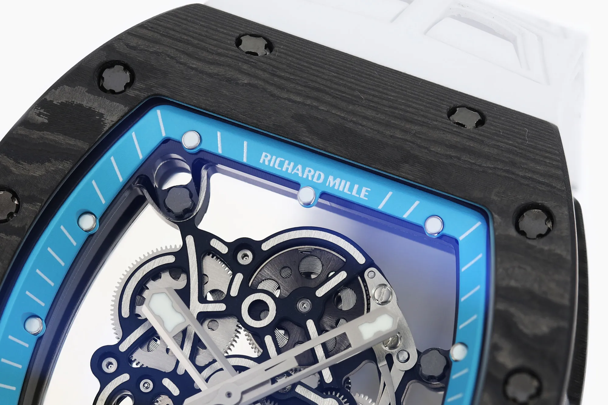 RICHARD MILLE RM055 NTPT ZF 1:1 Best Edition Blue Bezel White Crown on Rubber Strap RMUL2 Super Clone V3 21 49860590b4931fd AMO Watch