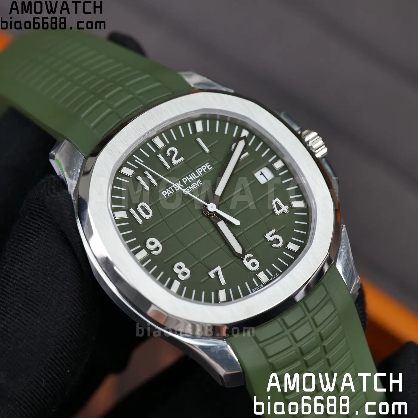 PP Aquanaut 5168G 42mm SS OMEF 1:1 Best Edition Green Dial on Green Rubber Strap DPB330 Weighted 135g 94 4e027a30ceae300 AMO Watch