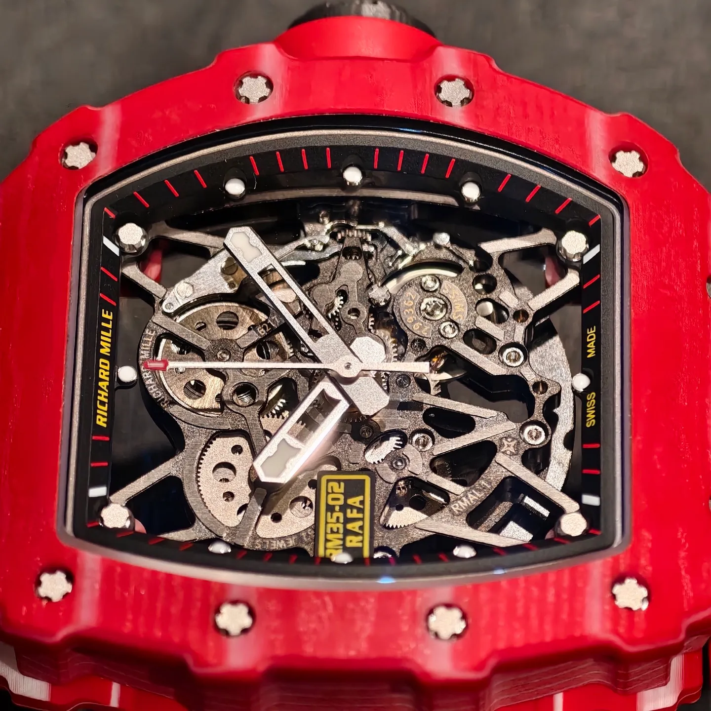 RICHARD MILLE RM35-02 Red NTPT Mille Studio 1:1 Best Edition on Red Rubber Strap RMUL1 Super Clone (Custom Case Set) 51 4e22af4965abce6 AMO Watch