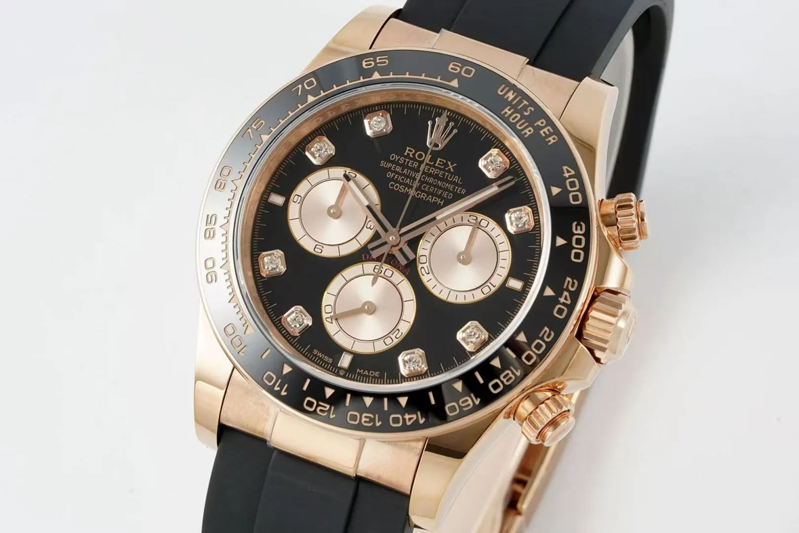 Rolex Daytona 126515 ERF Best Edition Black/RG Diamonds Dial on Oysterflex Strap JH4131 (Free Sprung) 21 508c4ac40d9ccb9 阿默表行AmoWatch