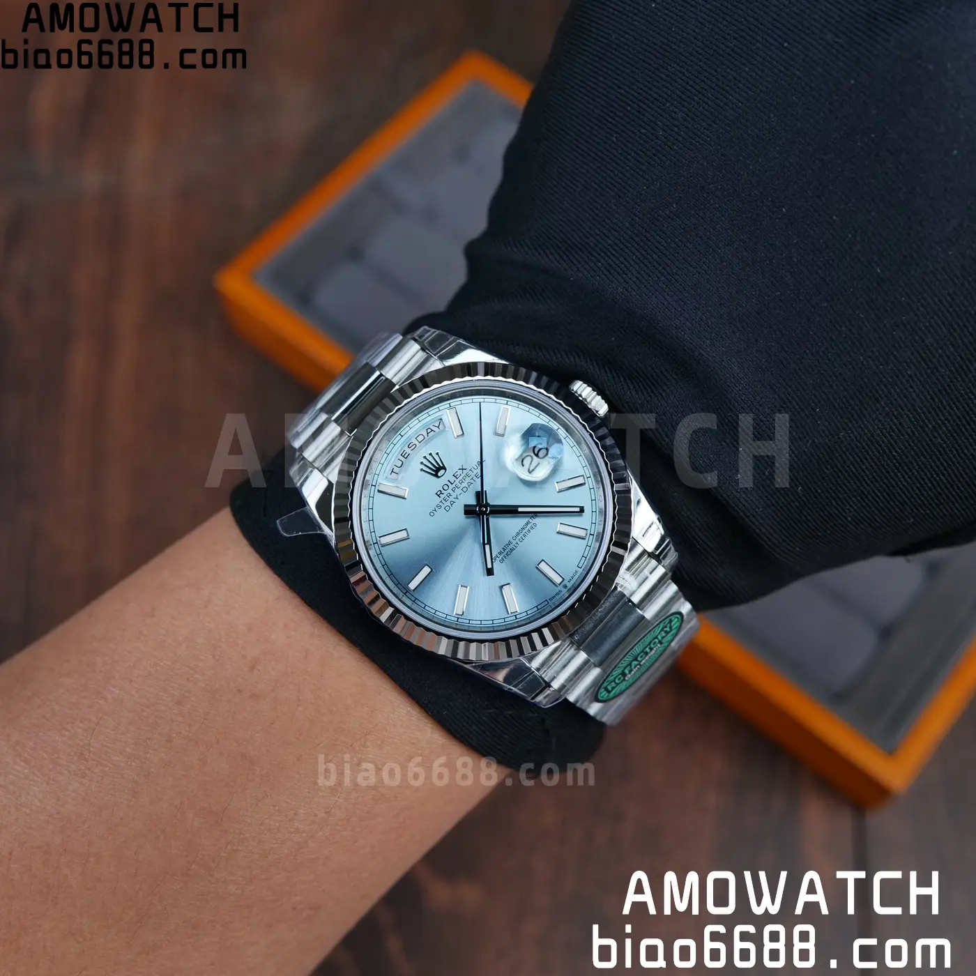 Rolex Day Date 40 SS 228236 RCF 1:1 Best Edition Ice Blue Dial on President Bracelet VR3255 (211g) 93 51140564f7dc95a 阿默表行AmoWatch