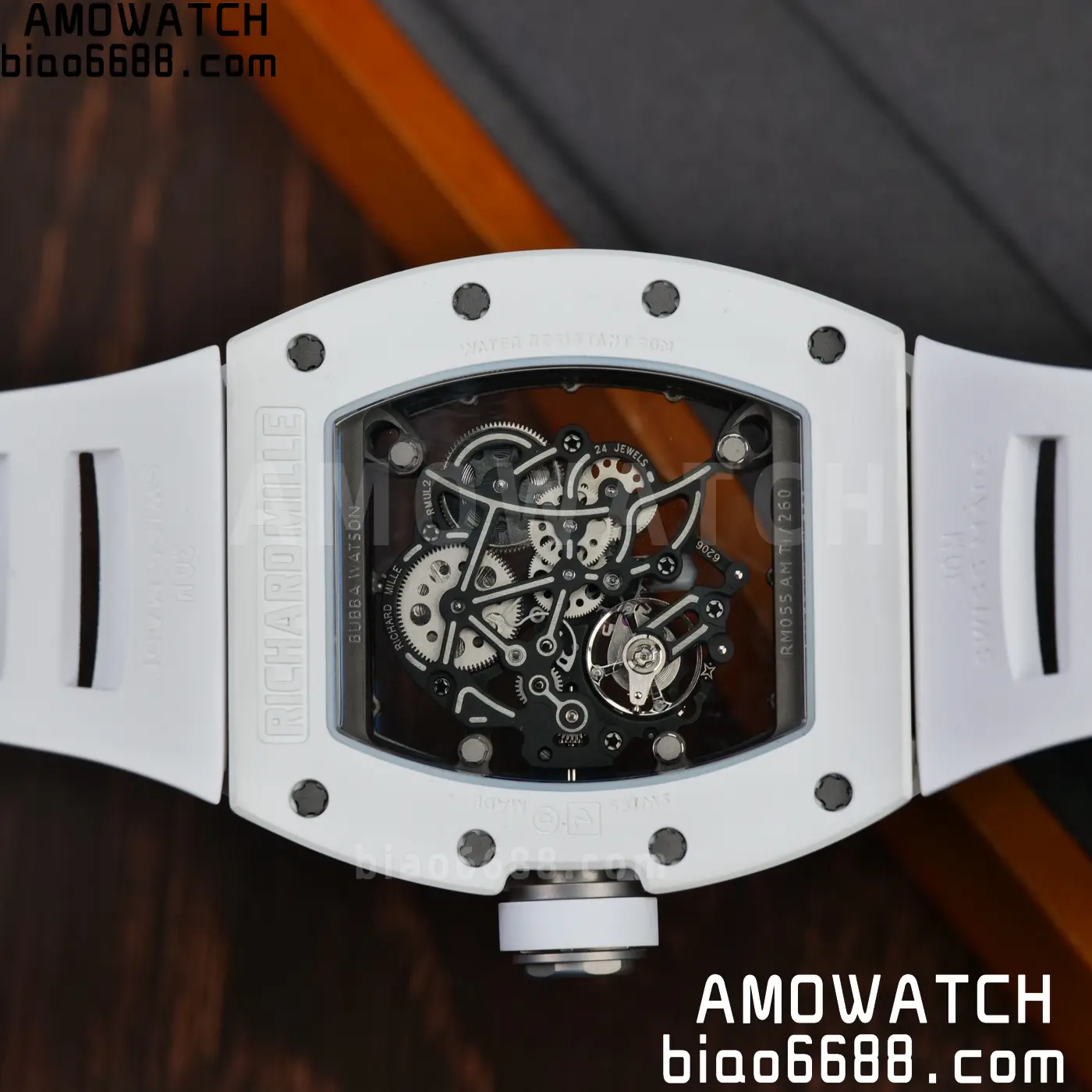 RICHARD MILLE RM055 A9F 1:1 Best Edition White Bezel on White Rubber Strap RMUL2 Free Sprung 130 5134899627a3a22 AMO Watch